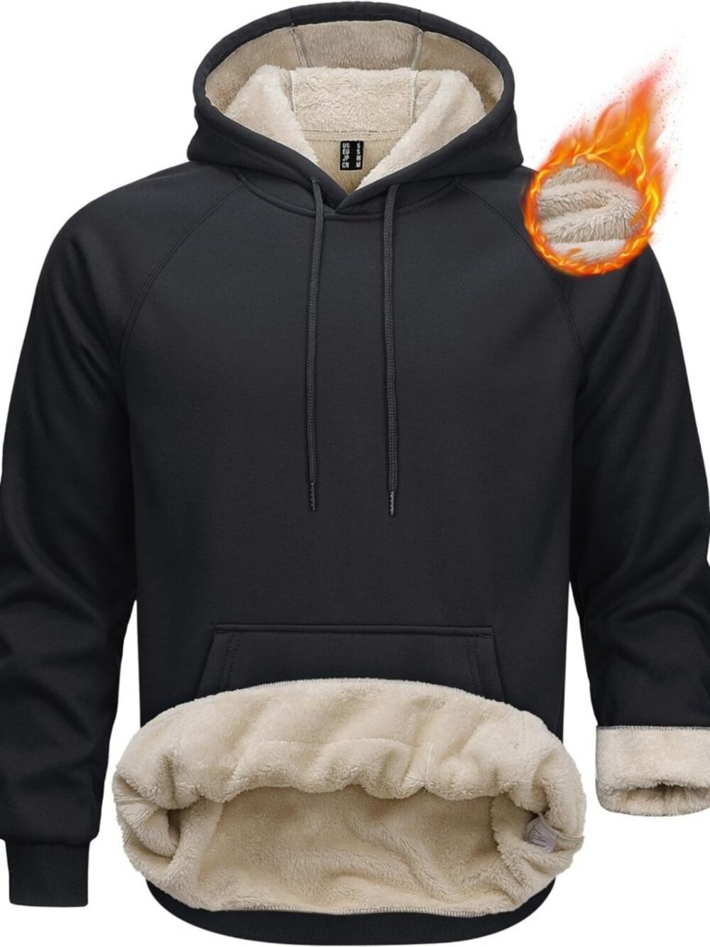 Cozy Heavyweight Sherpa Hoodie | Fleece Lined Winter Sweatshirt with Pocket